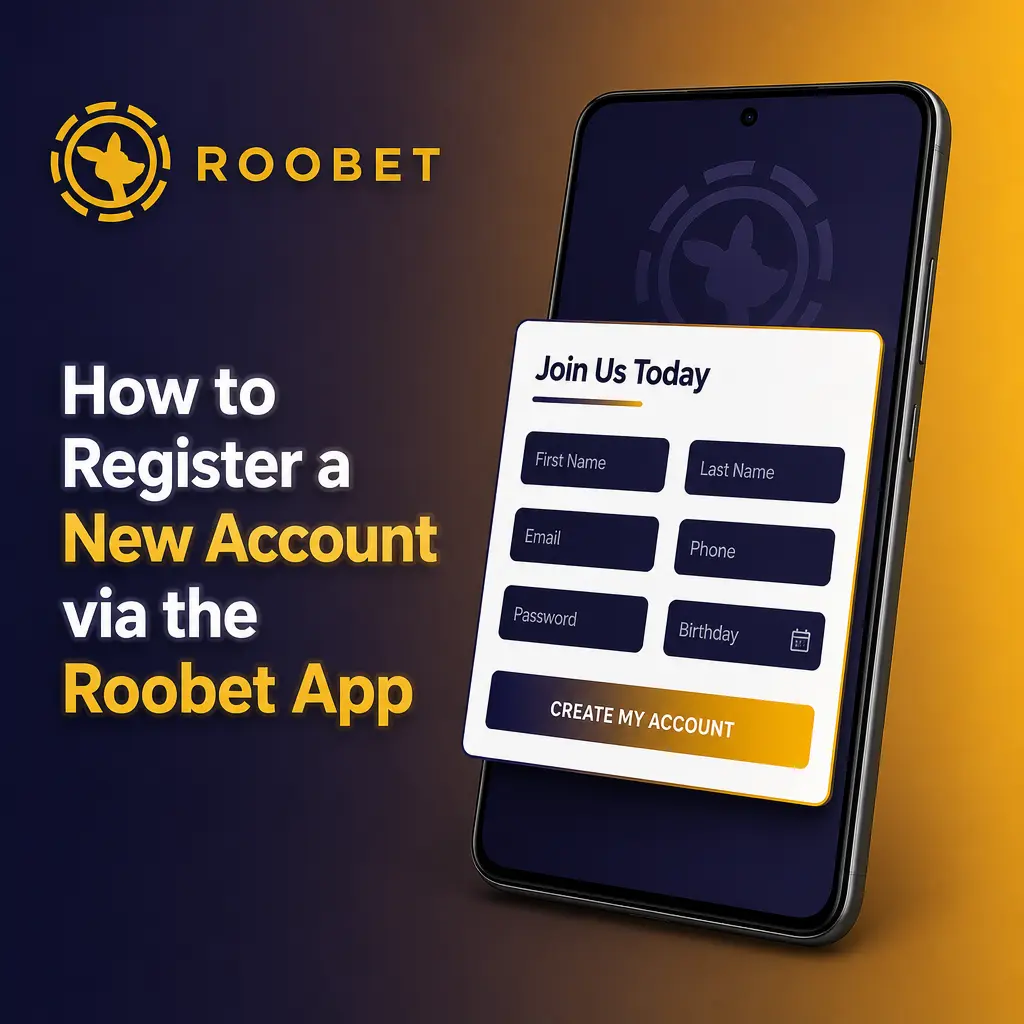 Step-by-step guide showing how to register a new Roobet account via the mobile app in under three minutes.